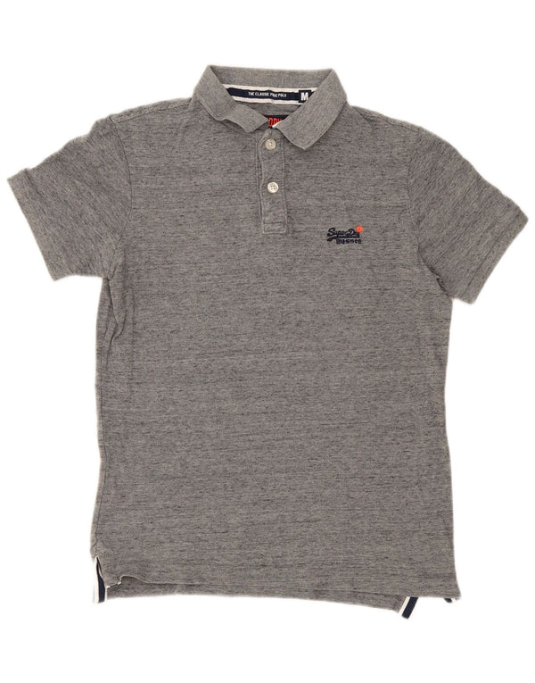 Superdry Polo para hombre con rayas en gris medio