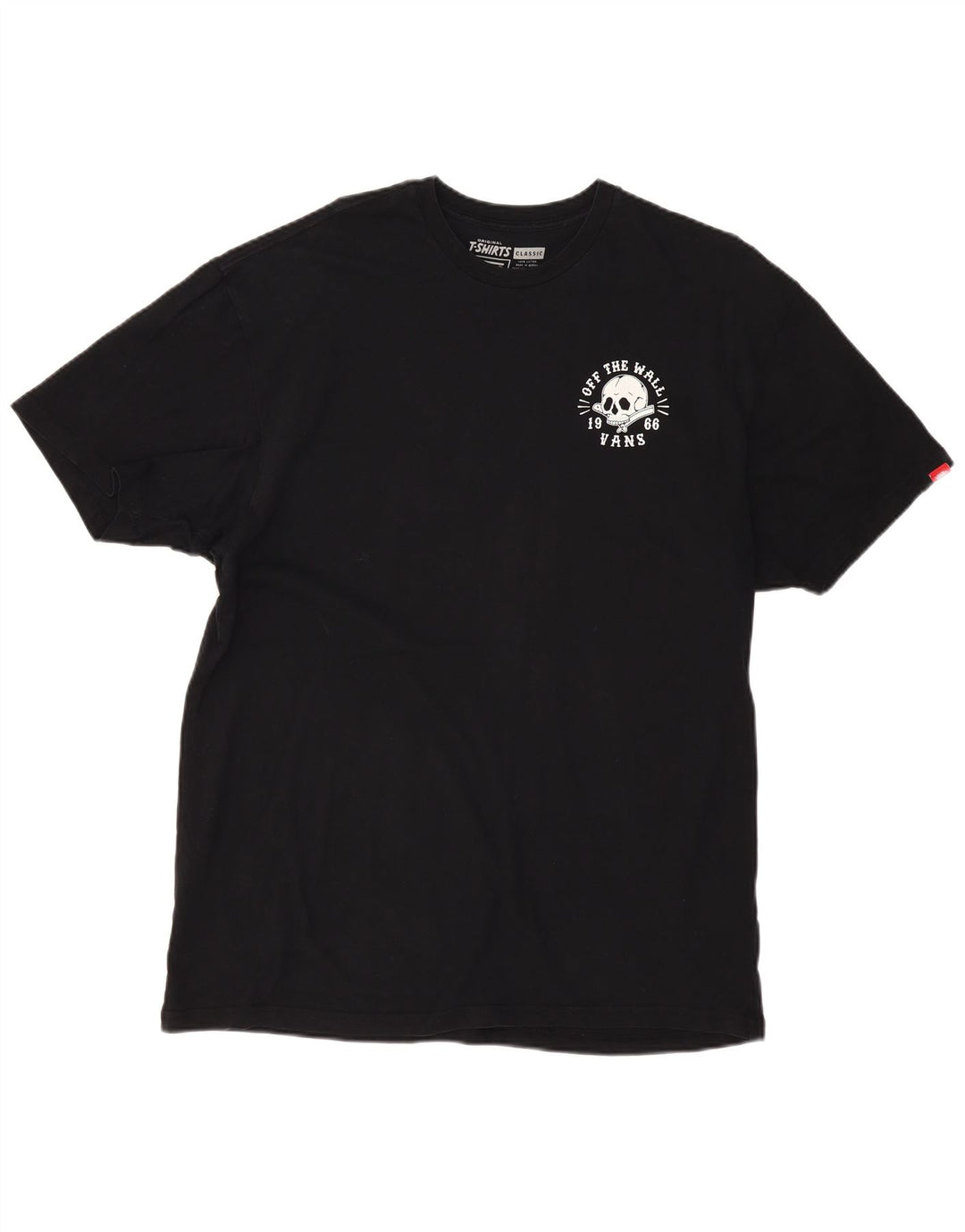 VANS Camiseta gráfica de corte clásico para hombre Top XL Algodón negro