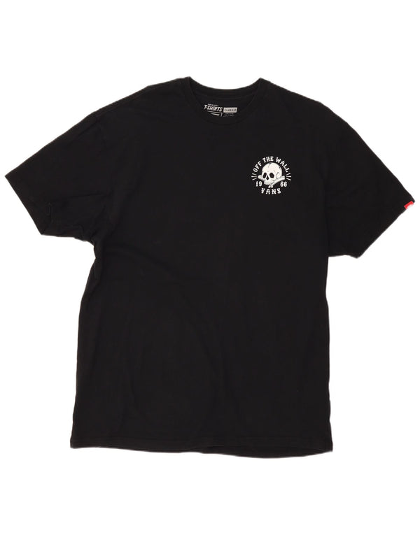 VANS Camiseta gráfica de corte clásico para hombre Top XL Algodón negro