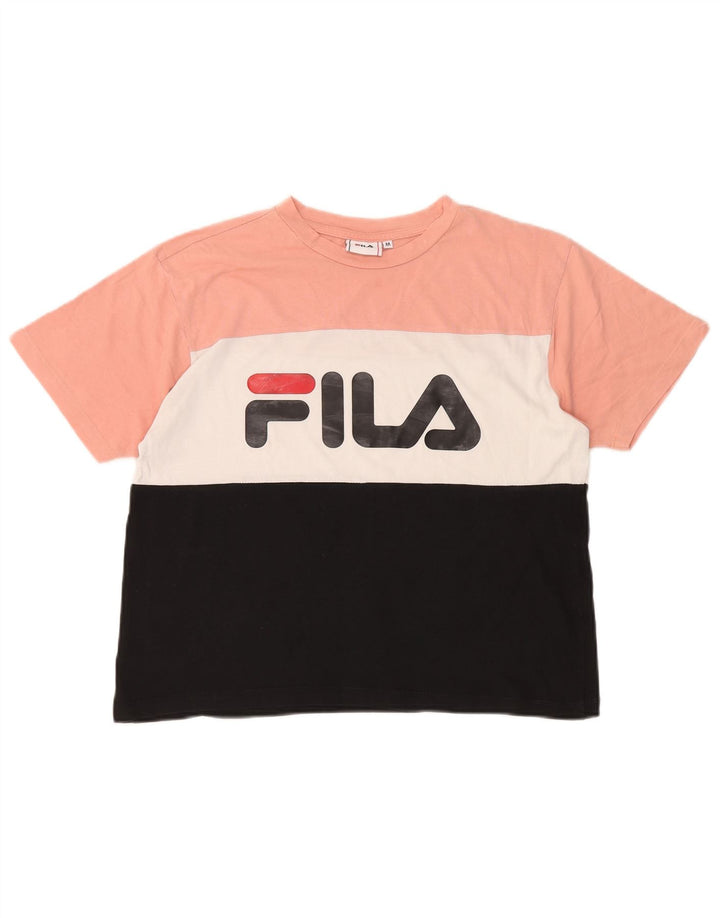Fila Camiseta corta gráfica para mujer UK 44 Medium Multicolor Colorblock