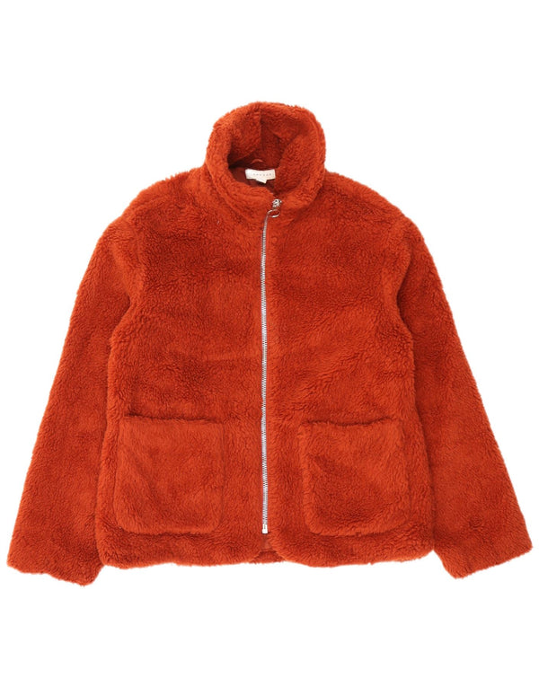 Topshop Chaqueta cortavientos extragrande con osito de peluche para mujer UK 10 Small Naranja