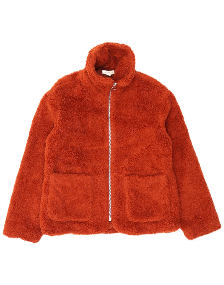 Topshop Chaqueta cortavientos extragrande con osito de peluche para mujer UK 10 Small Naranja