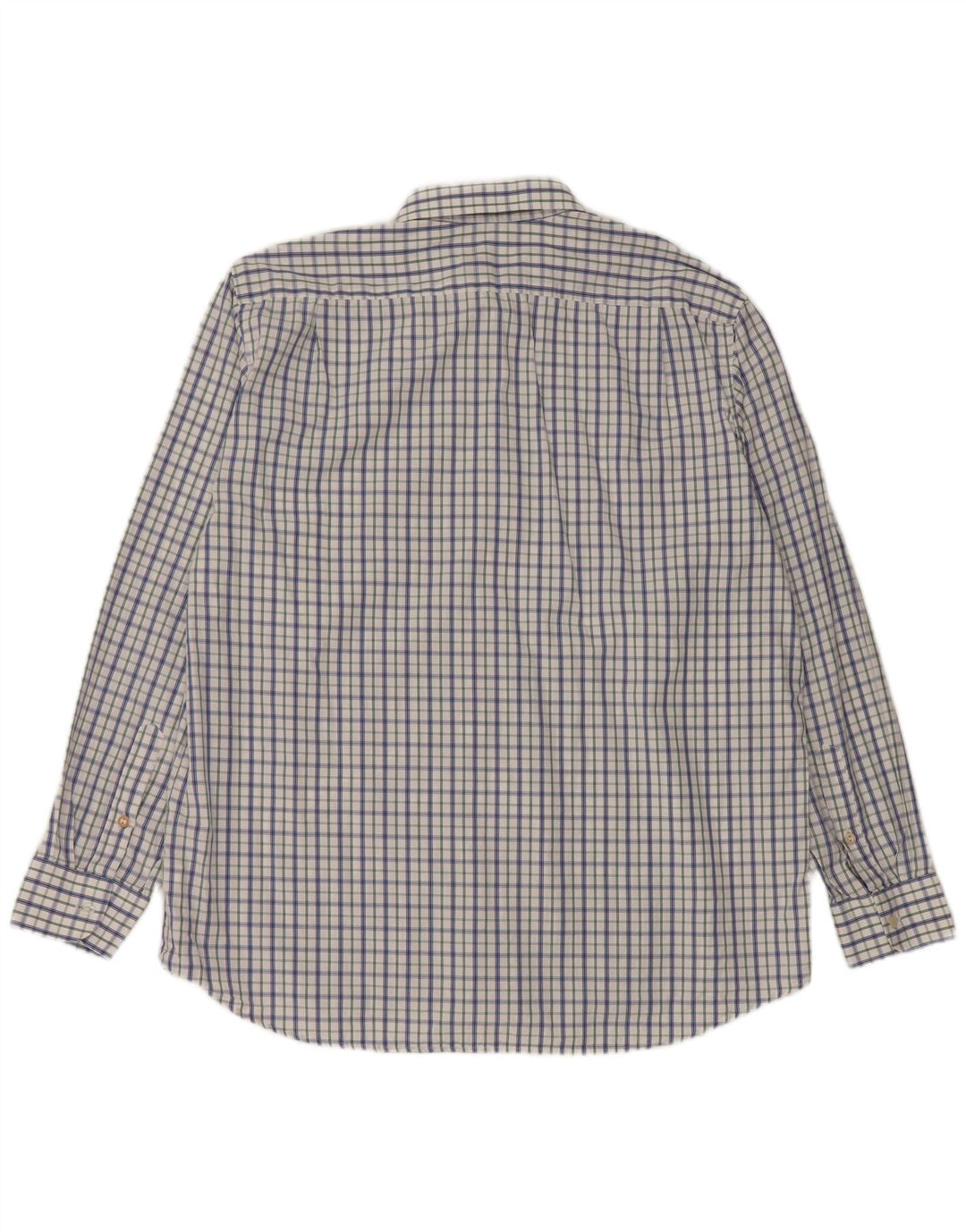 Gloriette Camisa Hombre Talla 43 Algodón Cuadros Blanco Grande