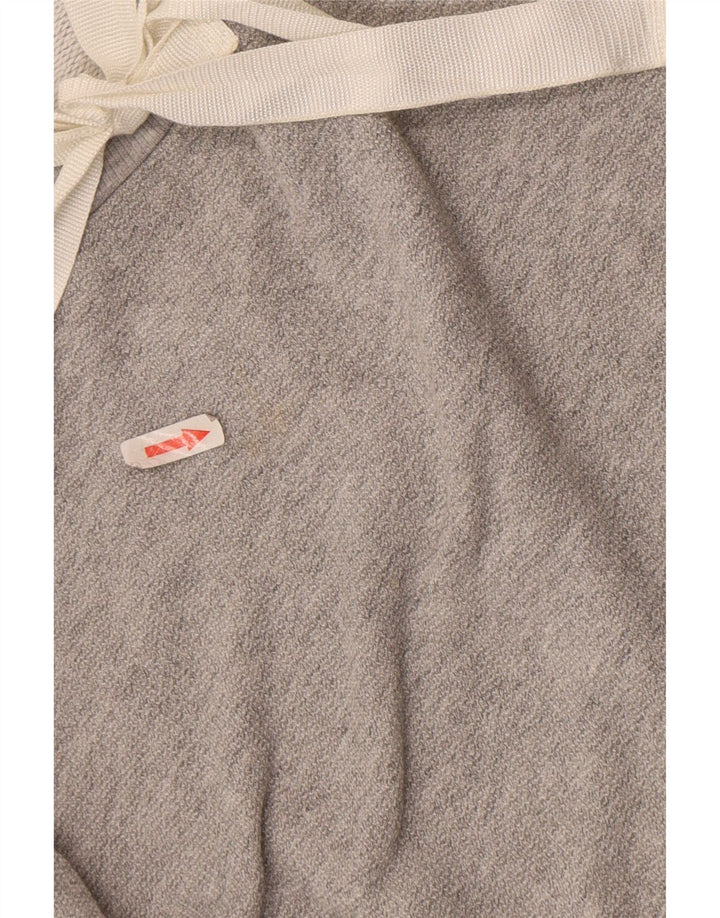 MET Blusa de manga larga para mujer Top UK 10 Small Grey Cotton