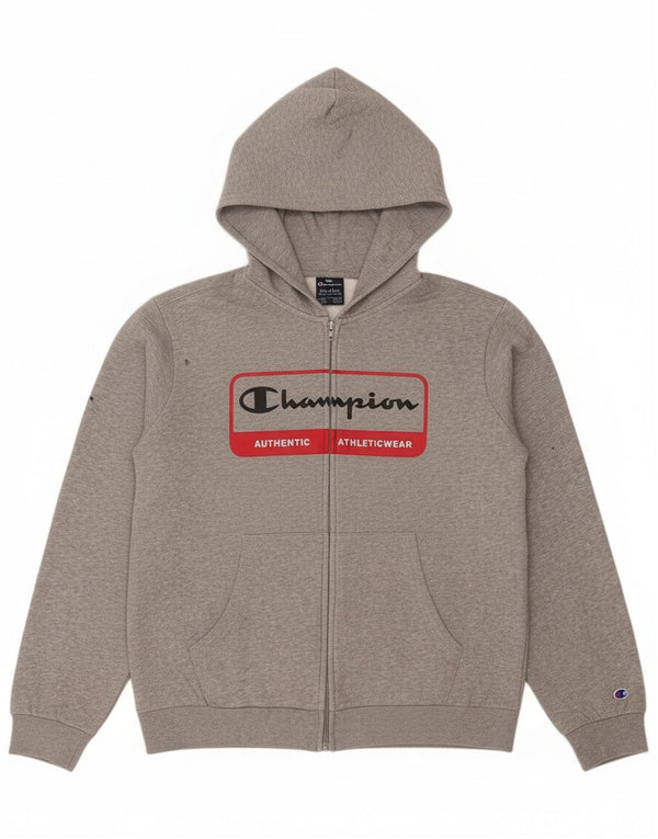 Champion Sudadera con capucha y cremallera gráfica para niños 15-16 años 2XL Gris moteado