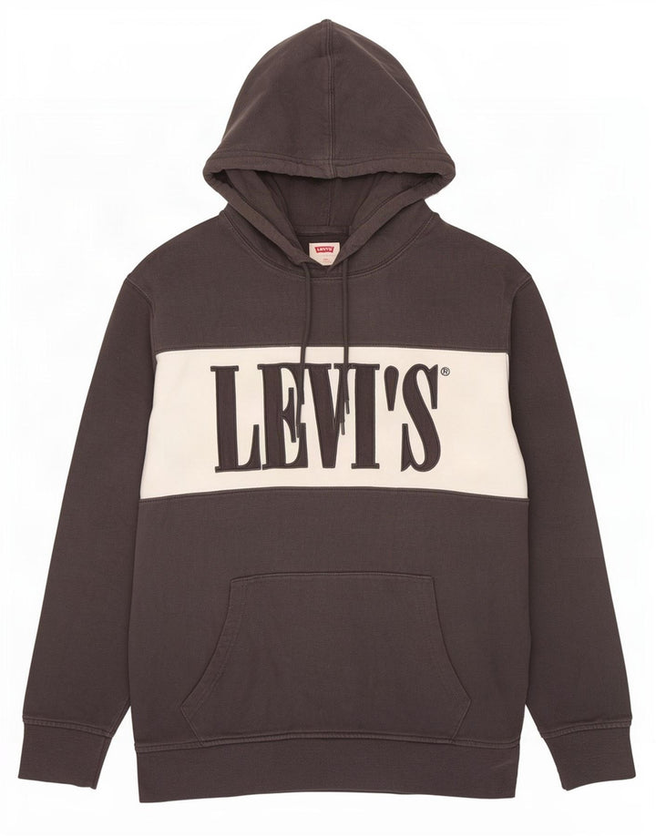 Levi's Hombre Sudadera Con Capucha Gráfica De Algodón Color Block Gris Medio