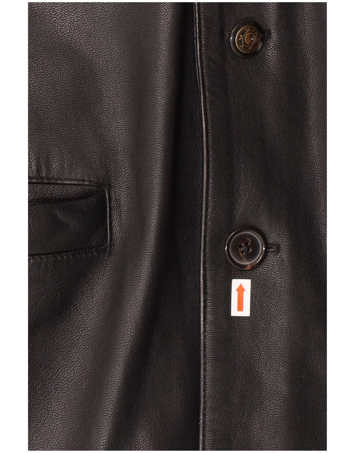 ROUTE 66 Chaqueta de cuero para hombre UK 40 Grande Cuero negro