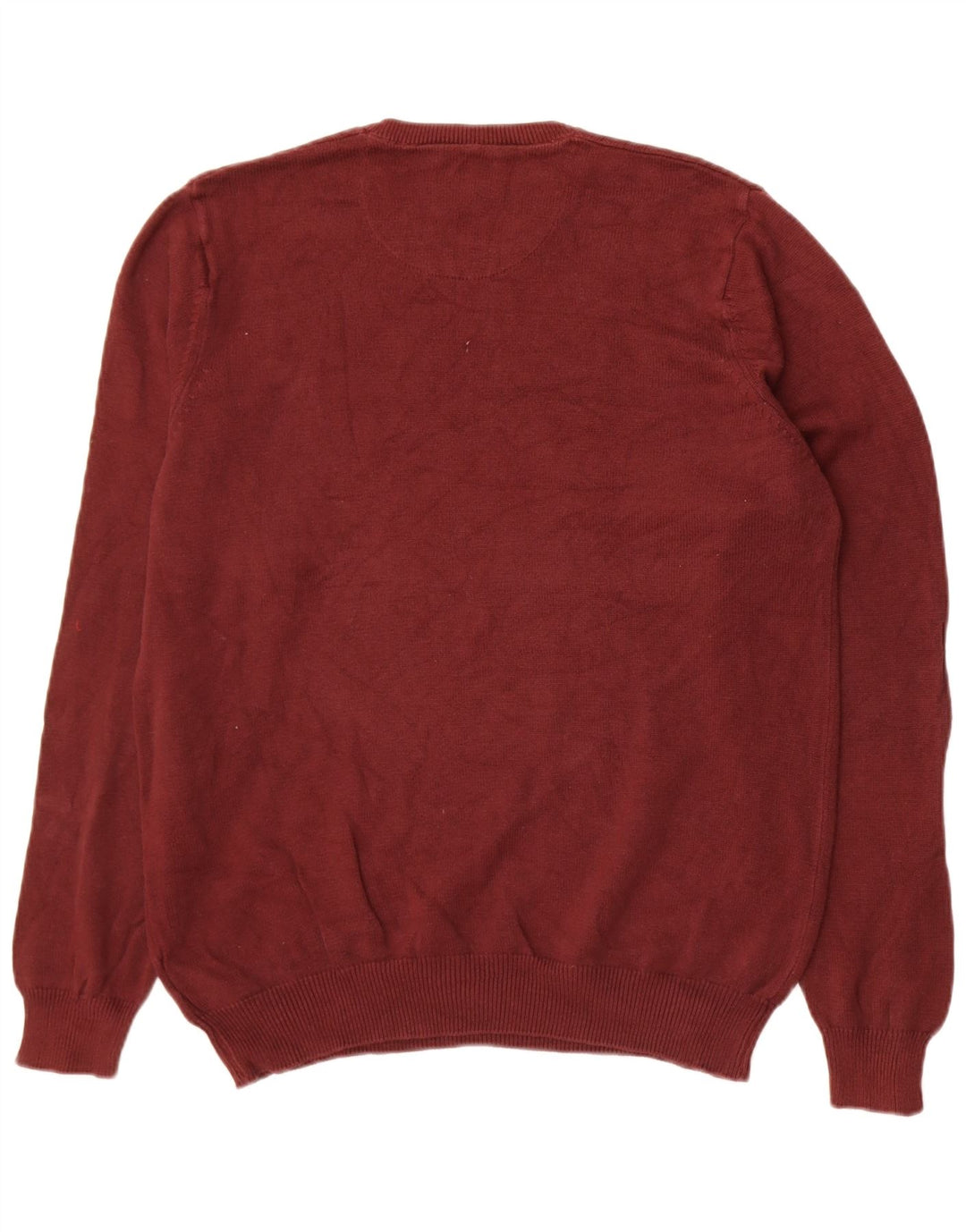 Marks & Spencer Suéter tipo jersey con cuello redondo y ajuste regular para hombre Borgoña medio