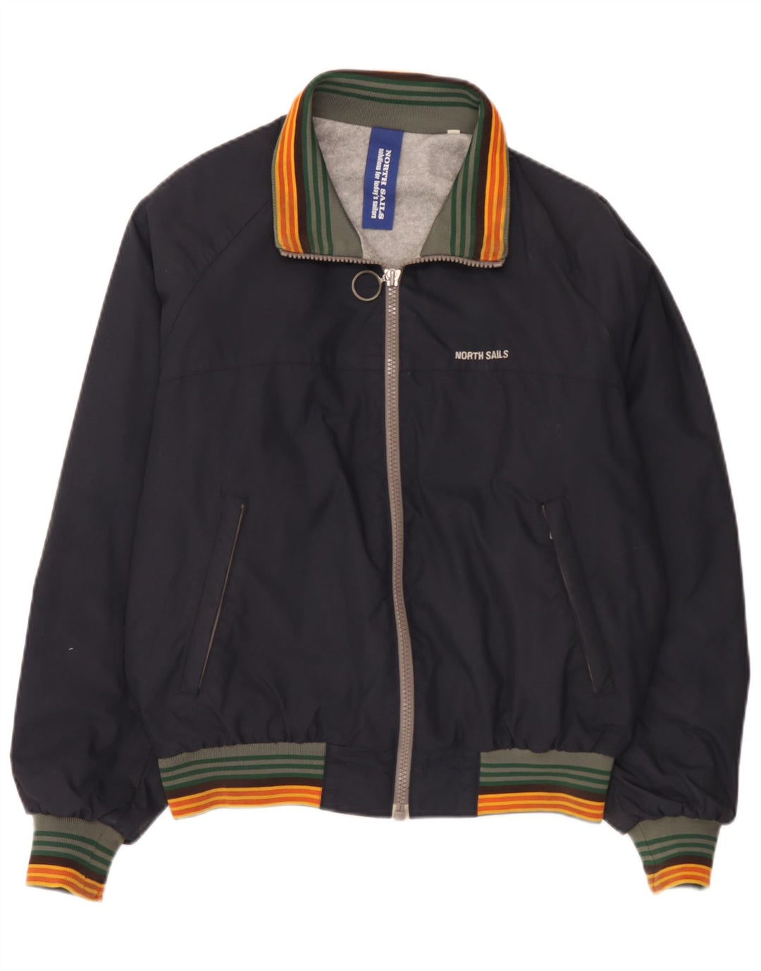 North Sails Chaqueta Bomber para Hombre UK 38 Mediana Poliamida A Rayas Azul Marino