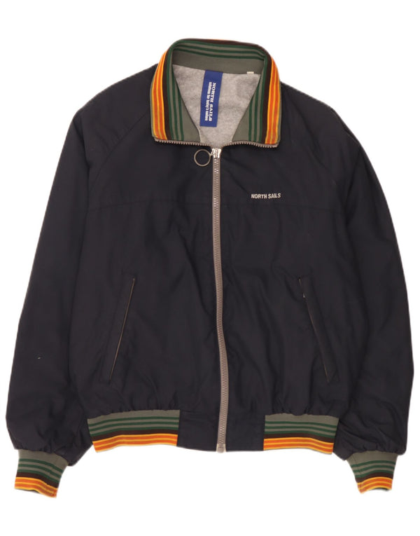 North Sails Chaqueta Bomber para Hombre UK 38 Mediana Poliamida A Rayas Azul Marino
