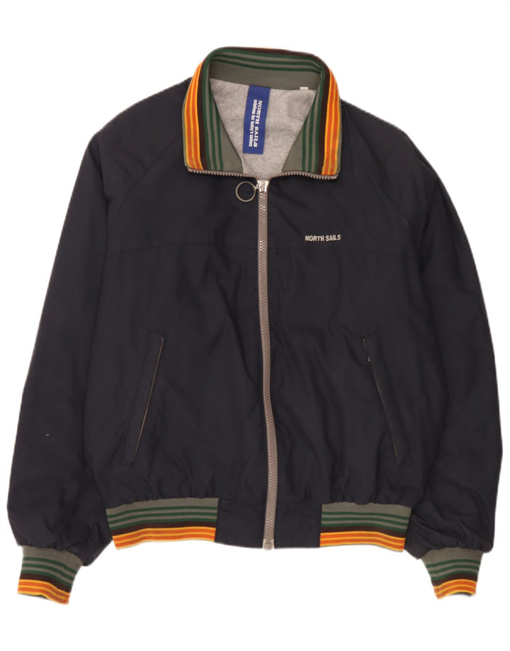North Sails Chaqueta Bomber para Hombre UK 38 Mediana Poliamida A Rayas Azul Marino