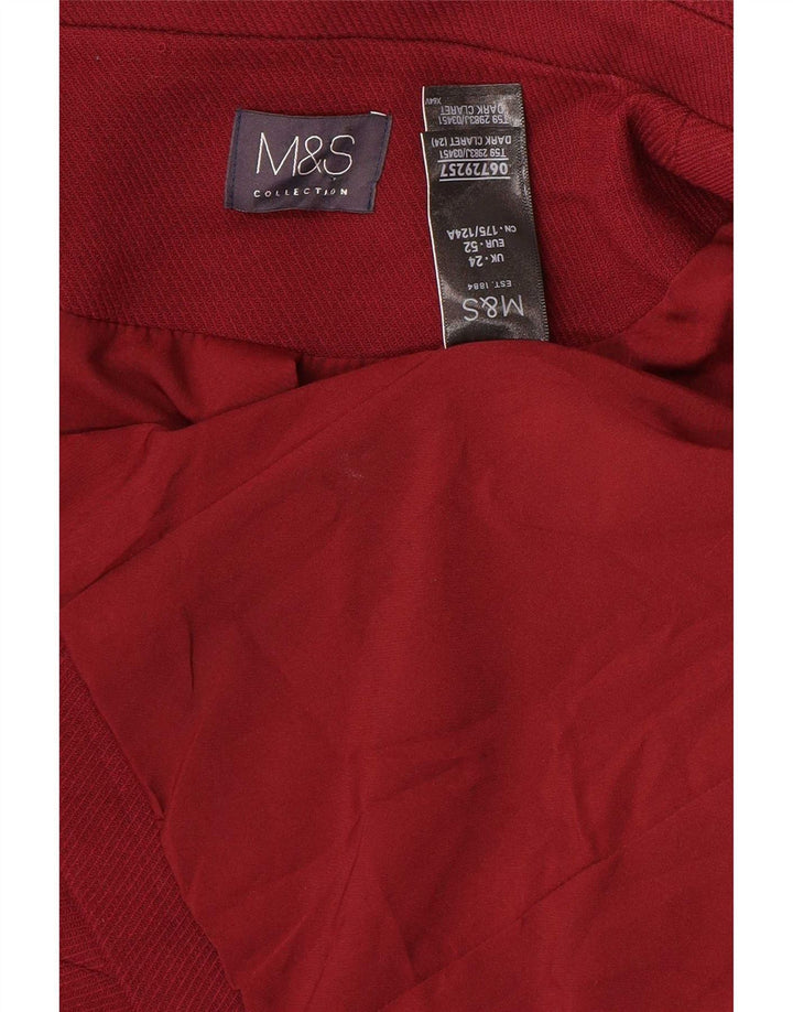 Chaqueta tipo blazer de 1 botón para mujer Marks & Spencer UK 24 4XL Poliéster burdeos