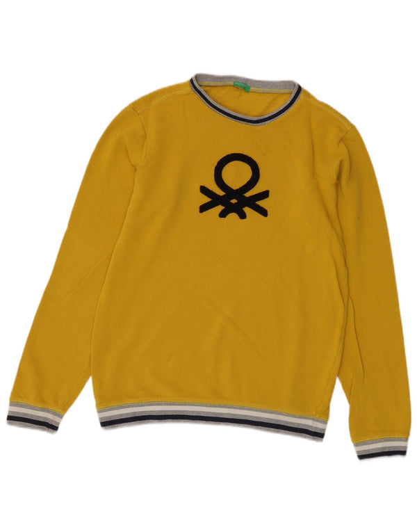 Benetton Jersey De Cuello Redondo Para Niños 13-14 Años 3XL Amarillo Rayas