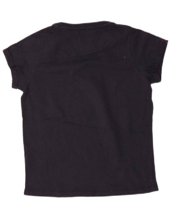 Tommy Hilfiger Camiseta gráfica para mujer Top UK 10 Small Azul marino Algodón