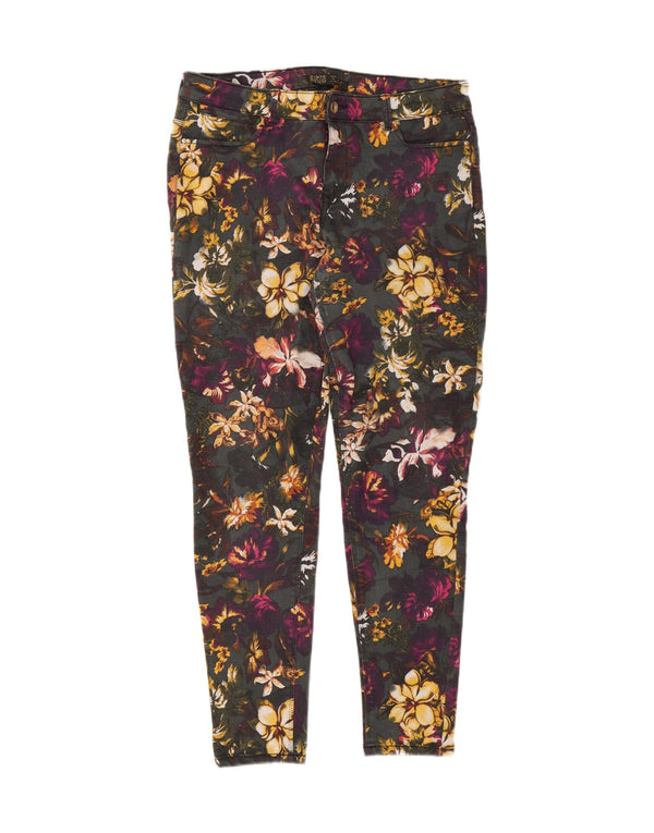 Zara Vaqueros Pitillo Mujer EU 44 XL W34 L27 Multicolor Floral