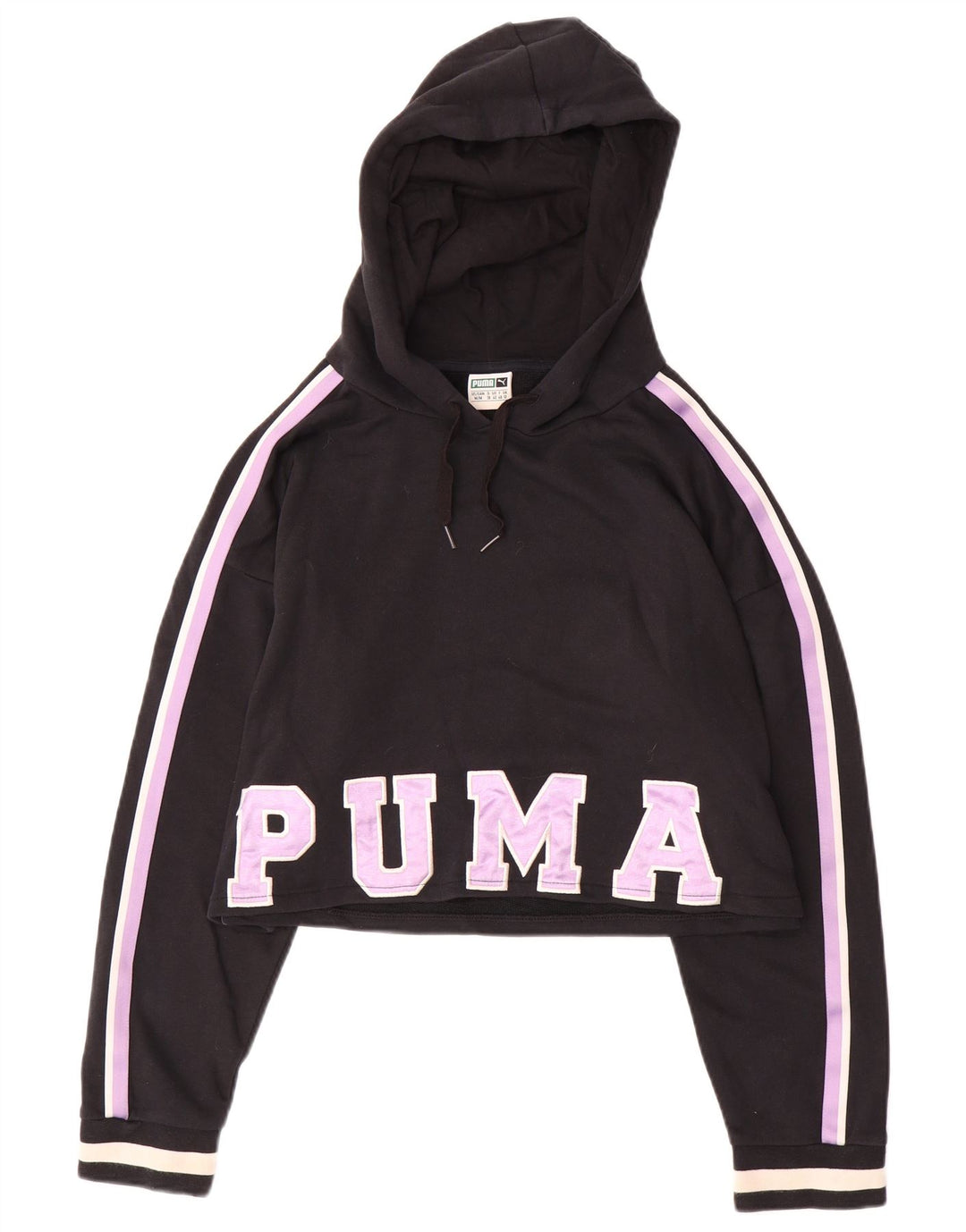 PUMA Jersey con capucha corta extragrande para mujer UK 12 Medium Black Colourblock