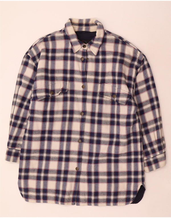 Bogner Camisa de franela leñador para mujer US 14 XL Azul marino Cuadros Algodón