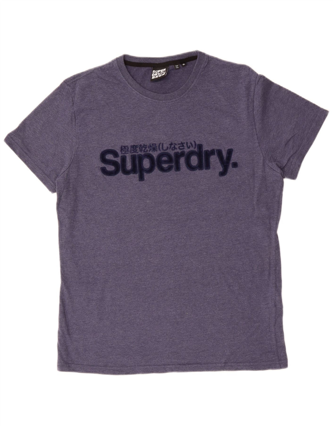 SUPERDRY Hombre Camiseta Gráfica Top XL Algodón Azul