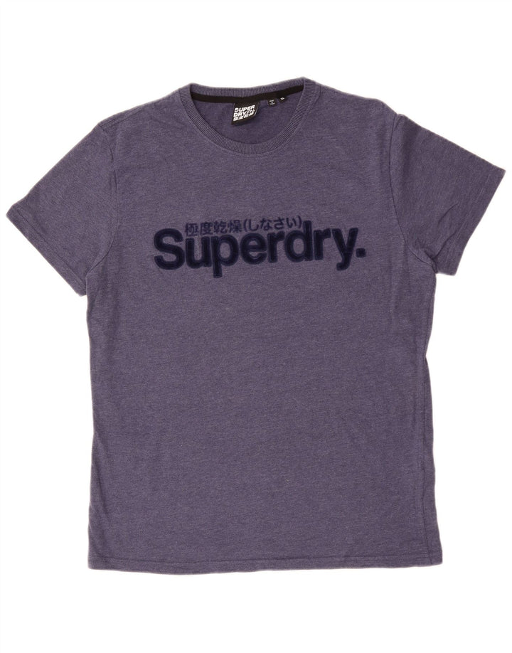 SUPERDRY Hombre Camiseta Gráfica Top XL Algodón Azul