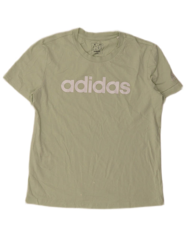 Adidas Mujer Slim Fit Graphic Camiseta Top UK 12/14 Verde Medio