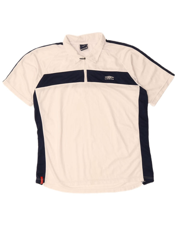 UMBRO Polo Hombre XL Blanco Colorblock Poliéster