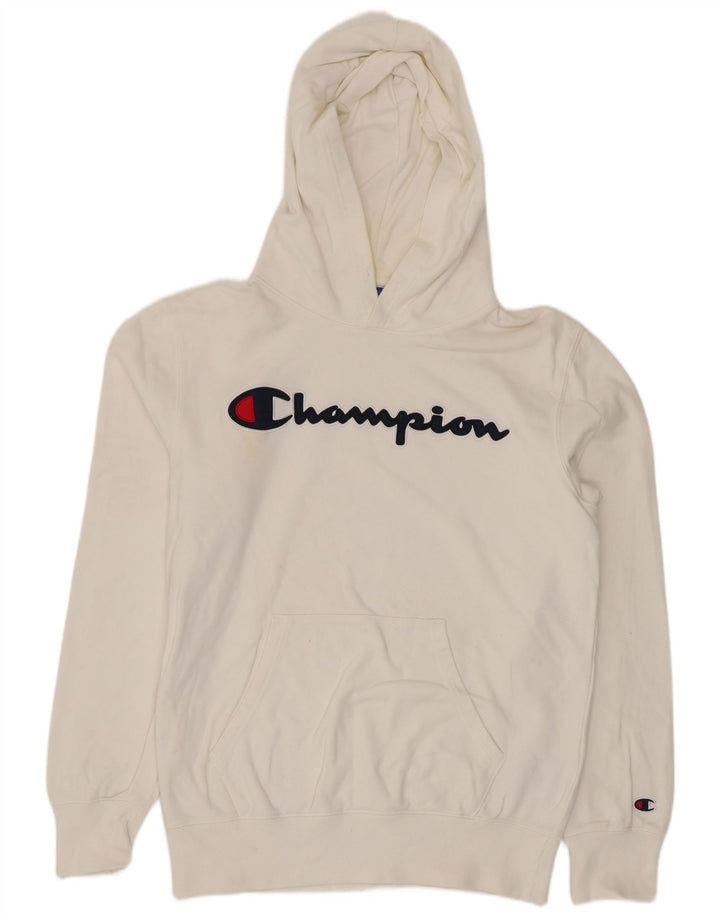 Champion Sudadera Con Capucha Gráfica De Algodón Blanco Medio Para Hombre