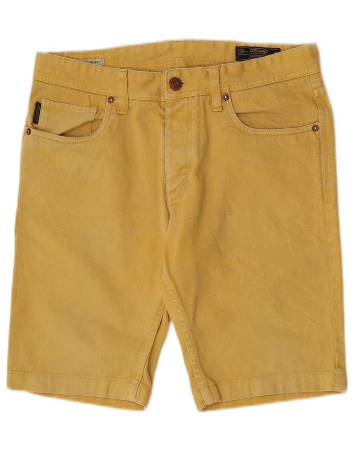 Jack & Jones Hombre Regular Fit Denim Shorts Medium W32 Algodón Amarillo