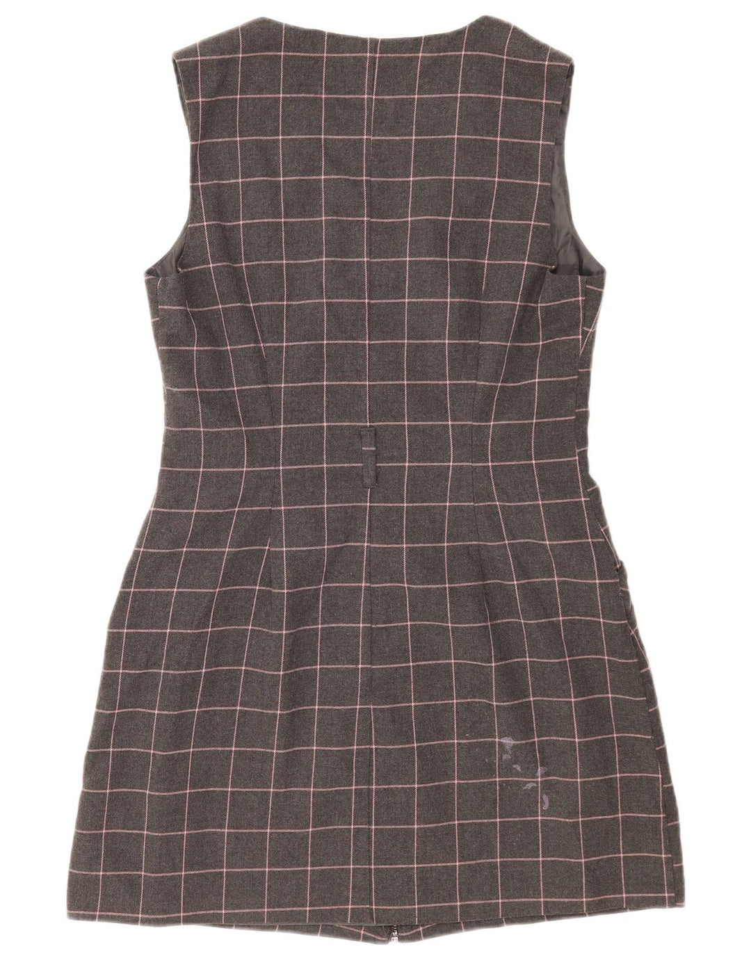 Oasis Vestido tubo sin mangas para mujer UK 44 Poliéster a cuadros gris medio