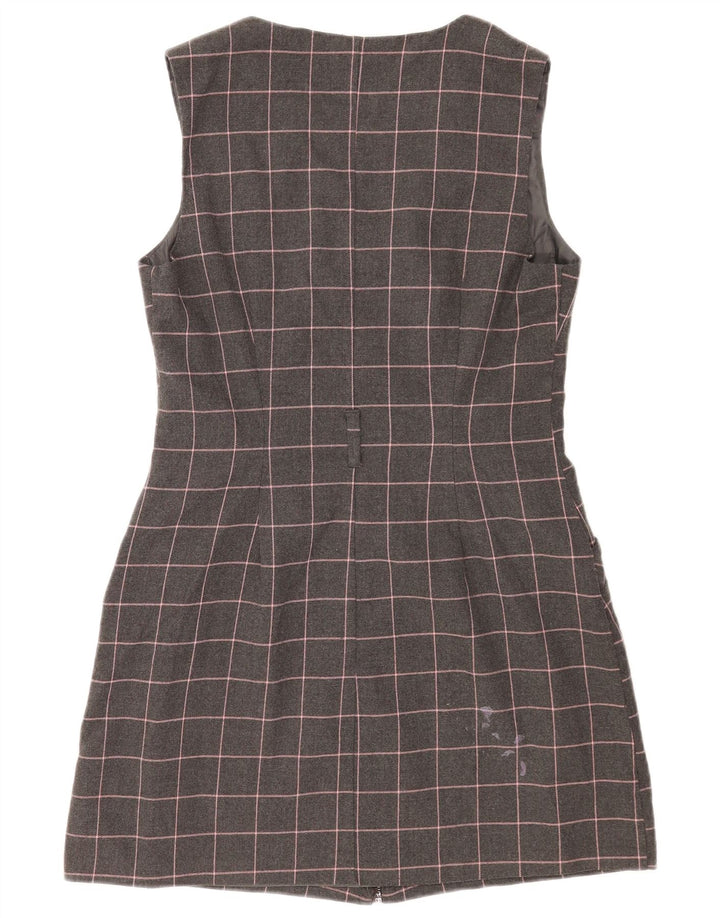 Oasis Vestido tubo sin mangas para mujer UK 44 Poliéster a cuadros gris medio