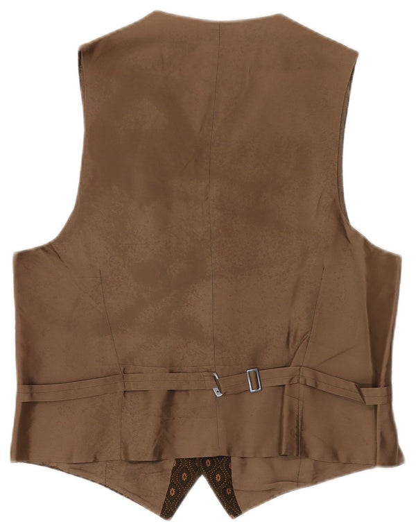 VINTAGE Chaleco para hombre pequeño caqui floral