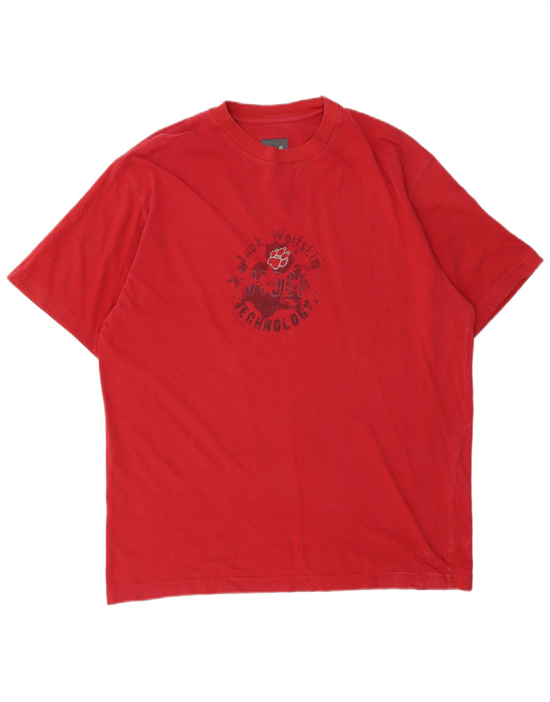 Jack Wolfskin Camiseta gráfica para hombre Top grande de algodón rojo