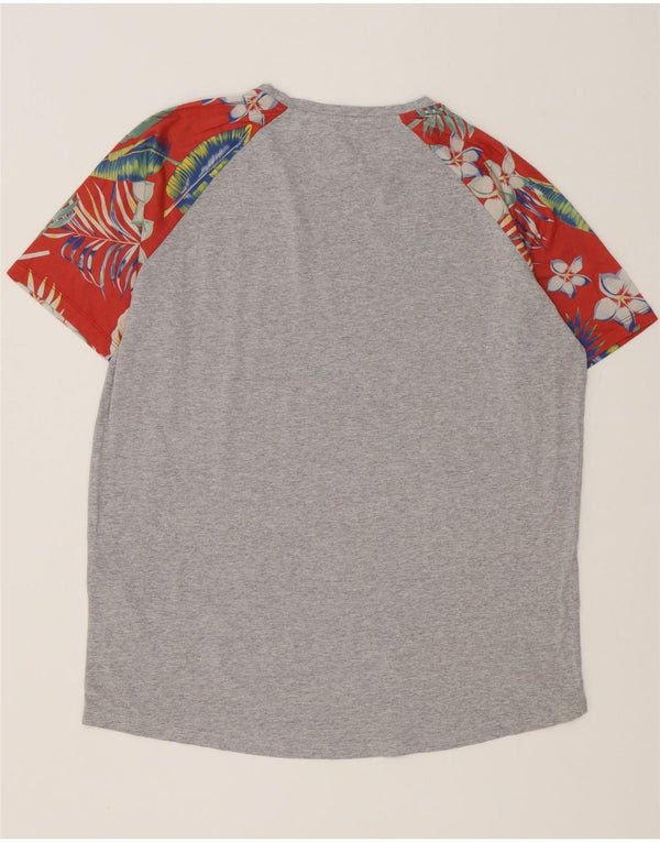 Jack & Jones Hombre Regular Fit Camiseta Top XL Algodón Floral Gris