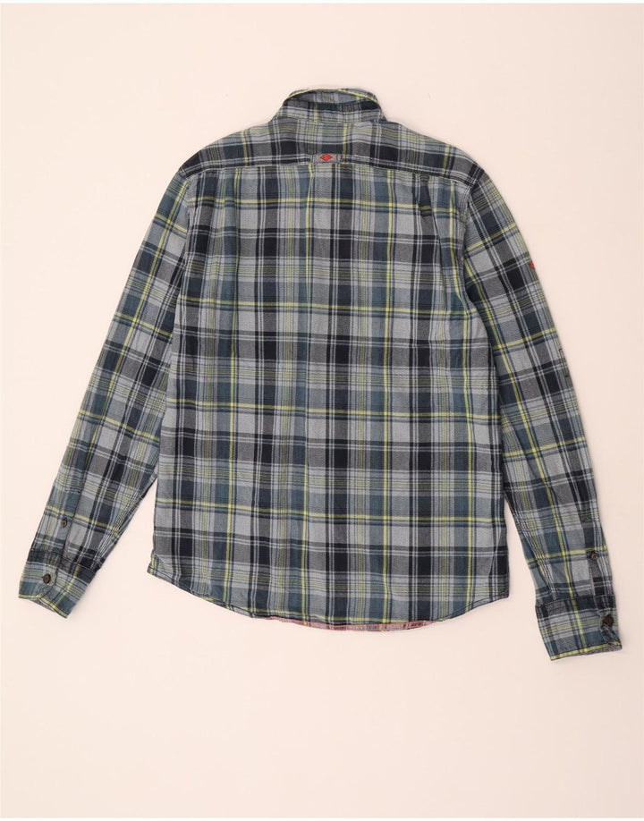 Superdry Camisa De Franela Para Hombre 2XL Algodón A Cuadros Gris
