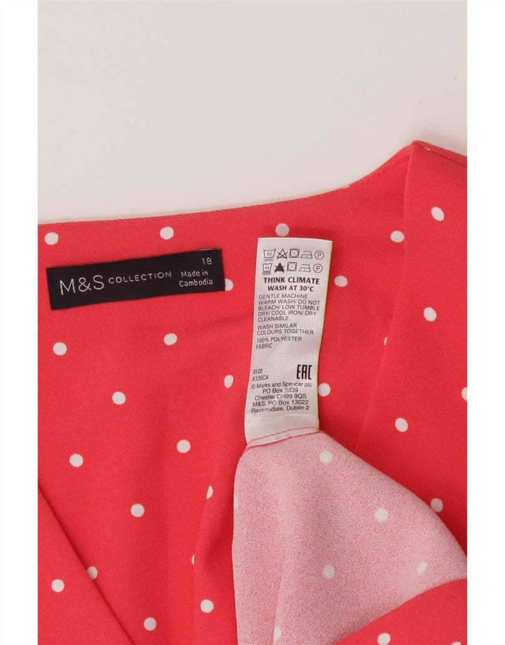 Marks & Spencer Vestido recto para mujer UK 40 XL Poliéster de lunares rosas