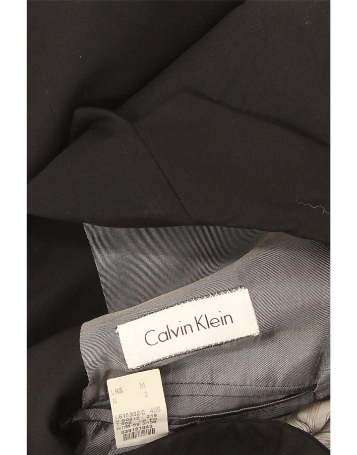 Calvin Klein Chaqueta Blazer de 3 Botones para Hombre UK 38 Mediana Lana Negra