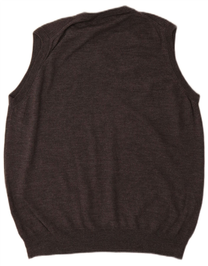 Marks & Spencer Chaleco para hombre Camiseta sin mangas Lana merino gris medio