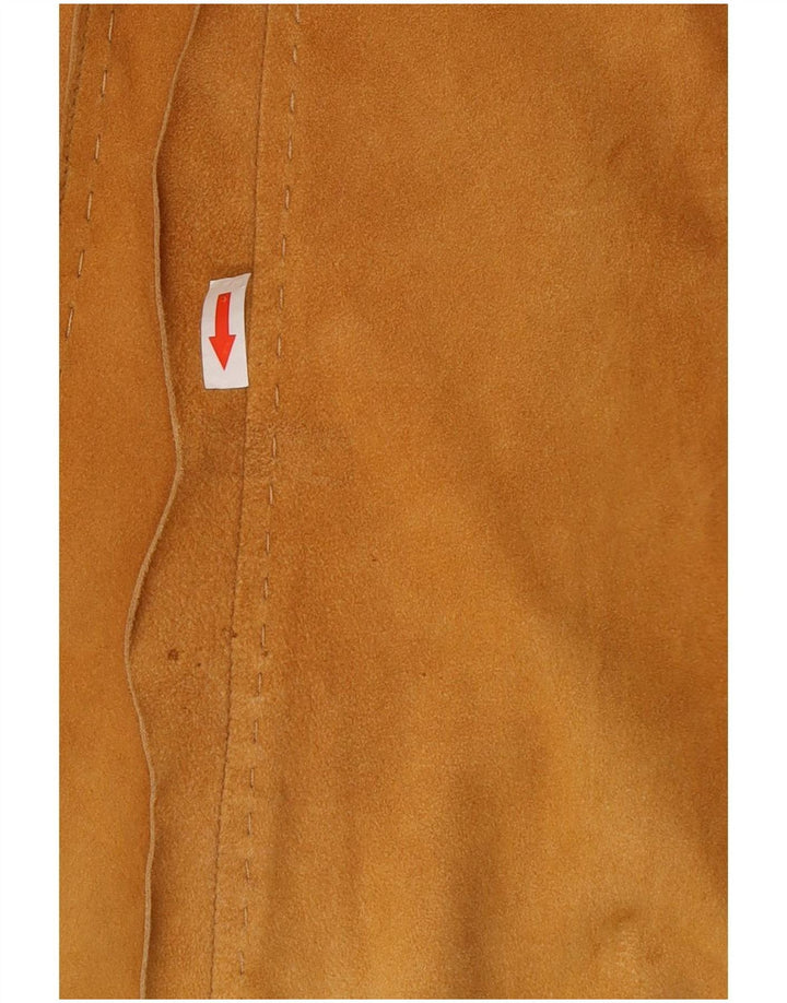 Camisa vintage de ante para mujer IT 44 Cuero beige medio