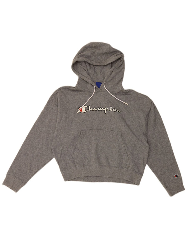 Champion Sudadera con capucha gráfica para mujer UK 40 Algodón gris medio