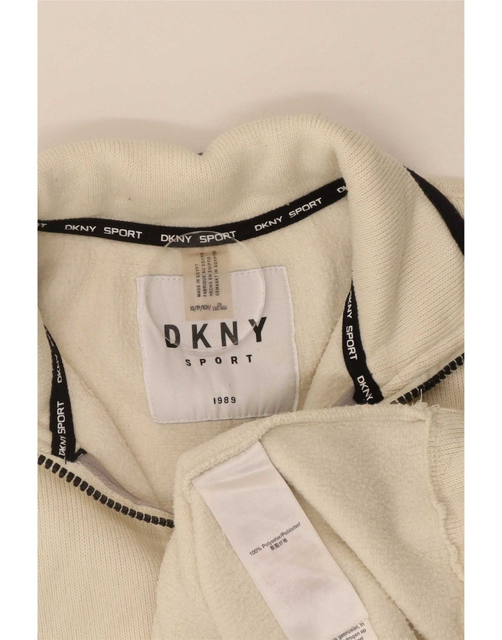 Dkny Sudadera extragrande con cremallera de 1/4 para mujer UK 6 XS Off White Poliéster