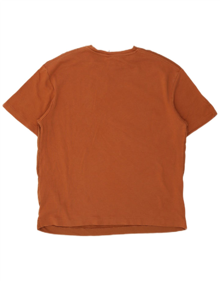 Zara Hombre Camiseta Top Grande Algodón Marrón