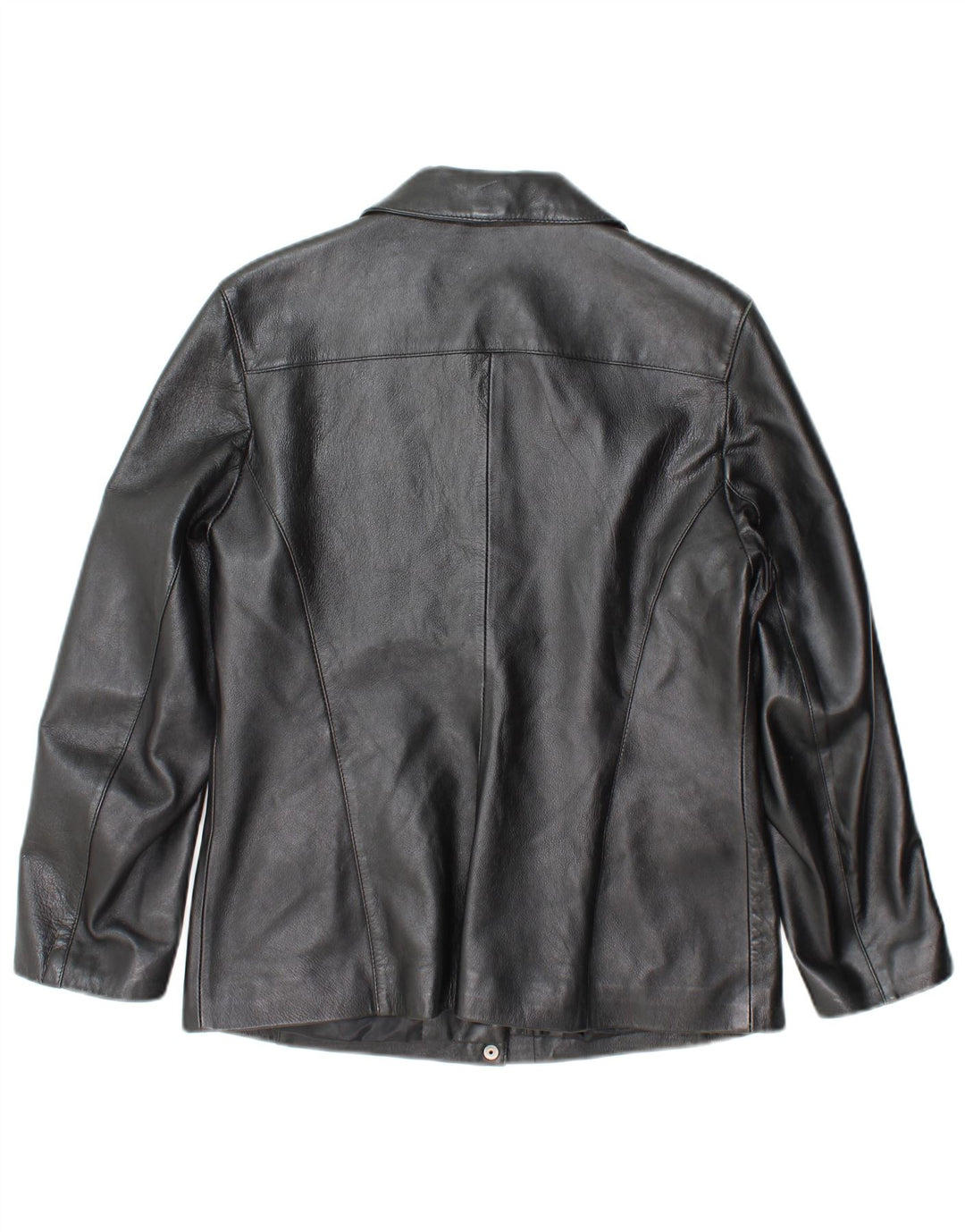 Principios Chaqueta de cuero pequeña para mujer UK 42 Cuero negro mediano