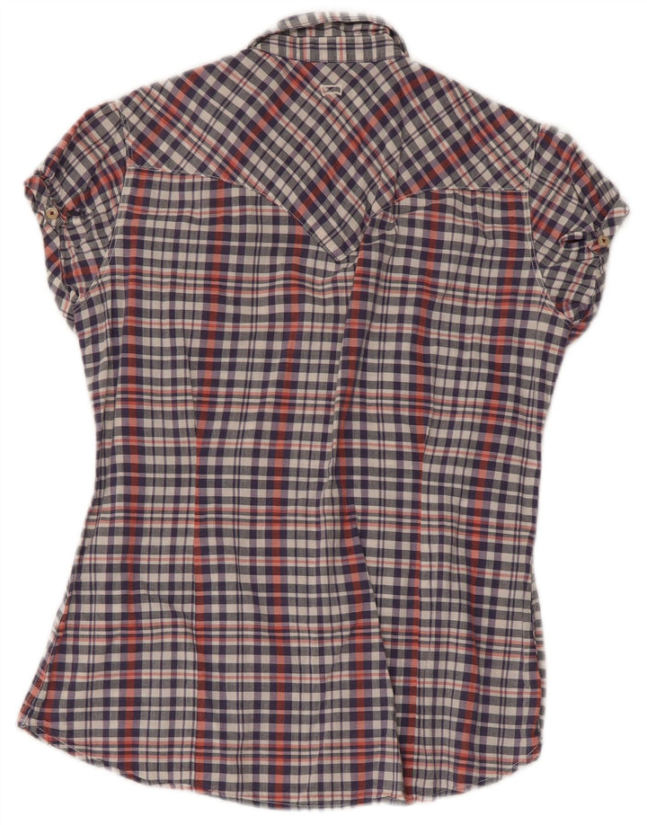 Levi's Camisa de manga corta para mujer UK 10 Small Multicolor Check Cotton