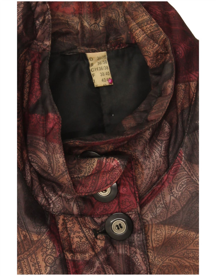 VINTAGE Abrigo cortavientos para mujer EU 36/38 Pequeño Paisley multicolor