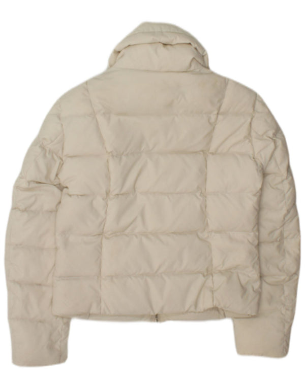 Replay Chaqueta Acolchada Corta Para Mujer UK 10 Small Off White Poliamida