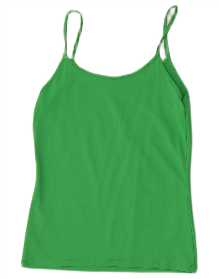 Zara Mujer Cami Top UK 44 Grande Poliamida Verde