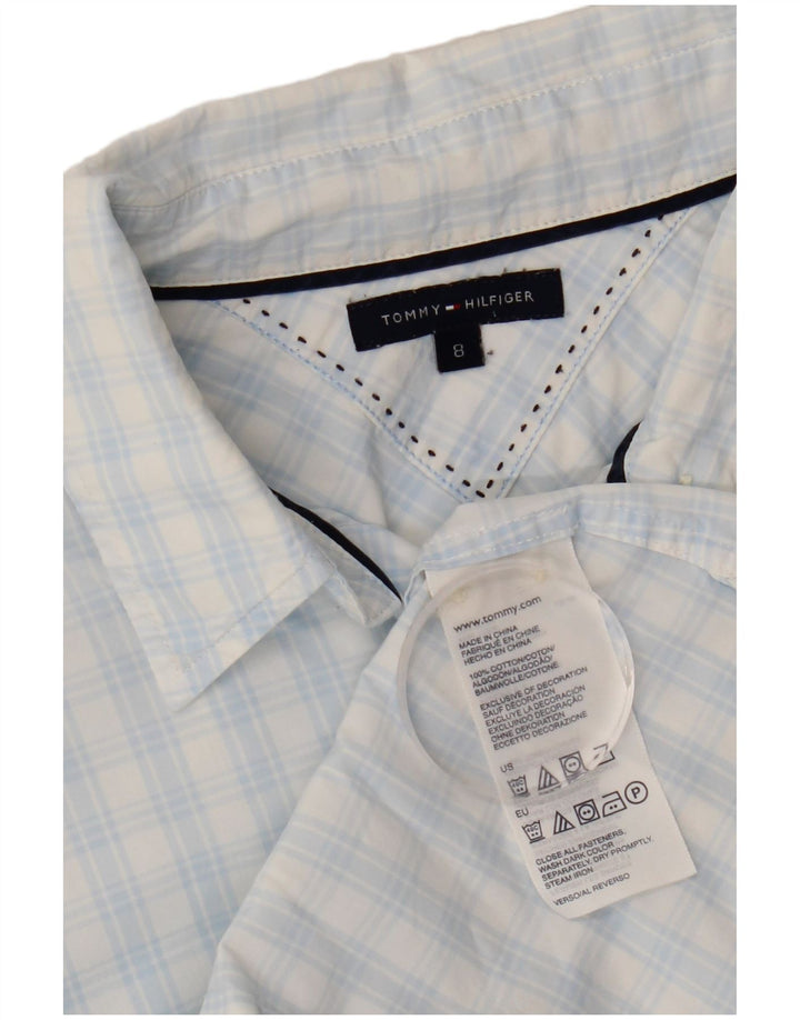 Tommy Hilfiger Camisa para mujer US 8 Algodón a cuadros azul mediano