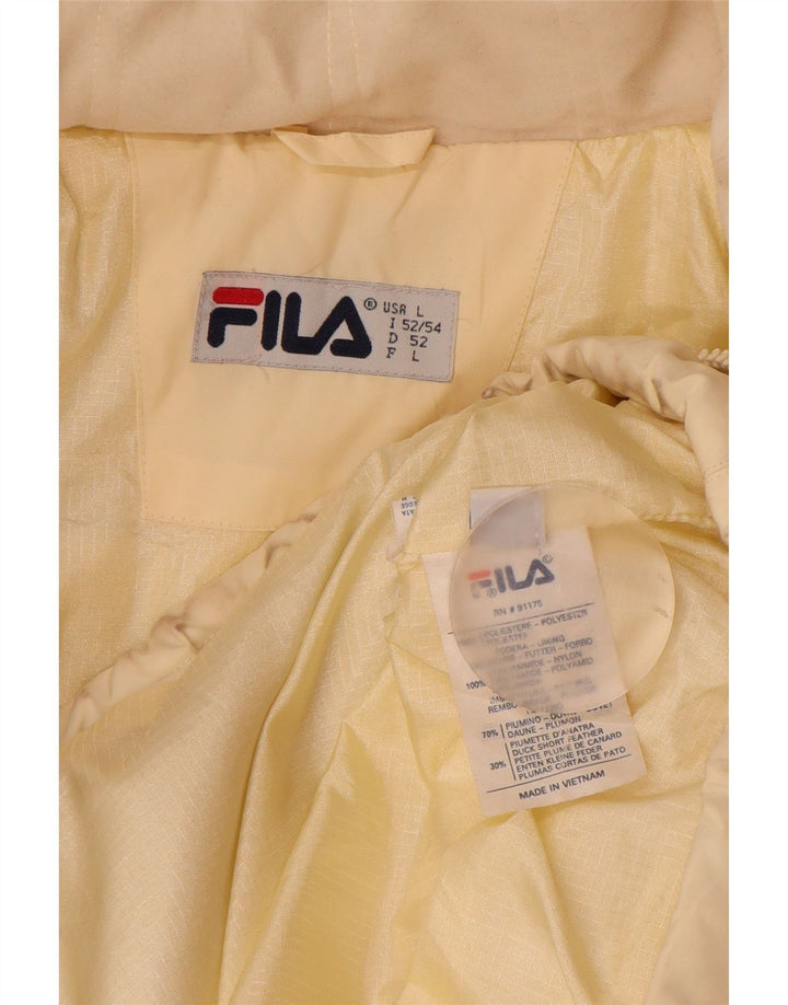 Fila Chaqueta Acolchada Para Hombre IT 52/54 Grande Poliéster Blanco Roto