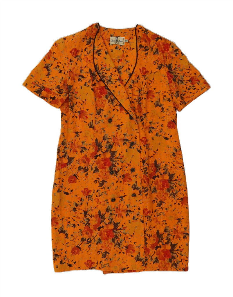 RENATO BALESTRA Womens Shirt Dress IT 48 XL Orange Floral Vintage Renato Balestra and Second-Hand Renato Balestra from Messina Hembry 
