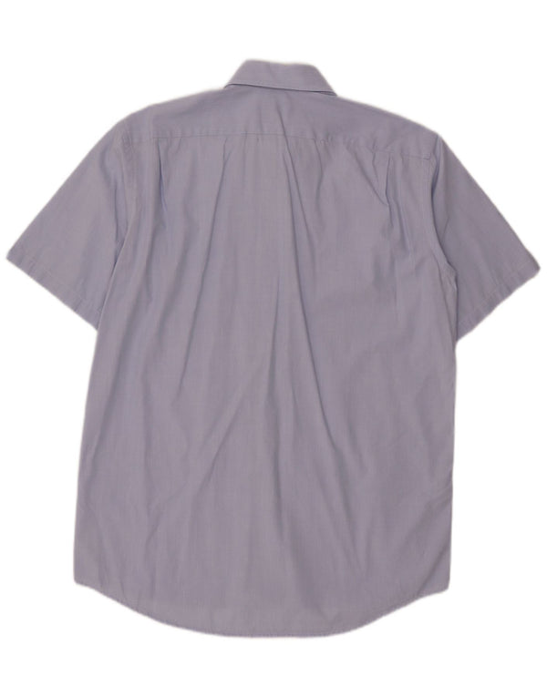 Camisa Lacoste Hombre Manga Corta Talla 40 Algodón Azul Medio