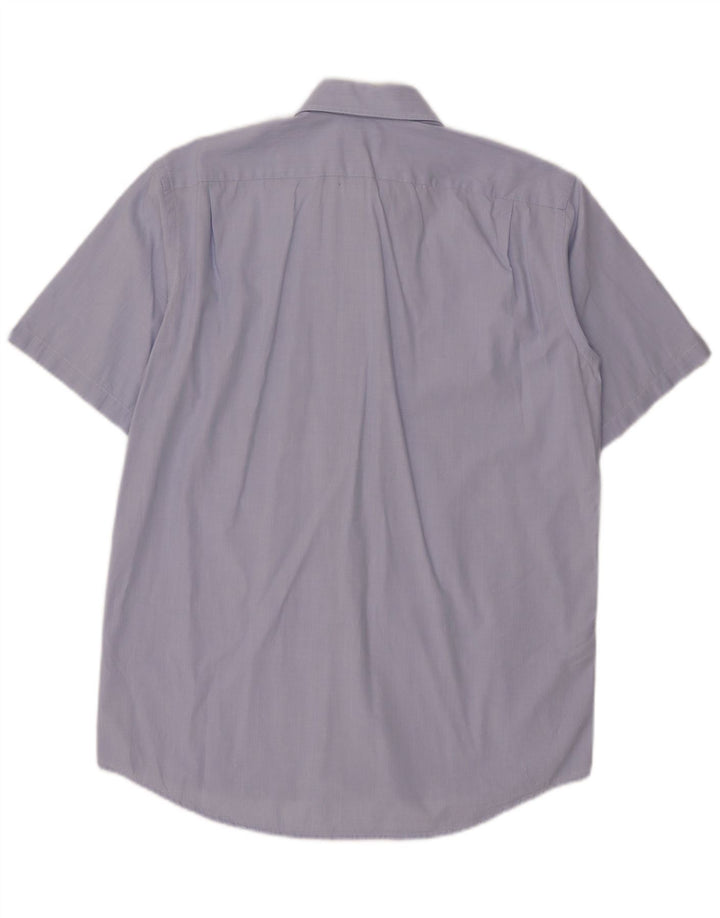Camisa Lacoste Hombre Manga Corta Talla 40 Algodón Azul Medio